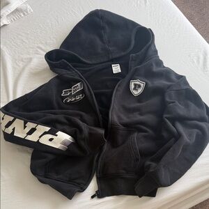PINK Victoria's Secret Black Graphic Hoodie